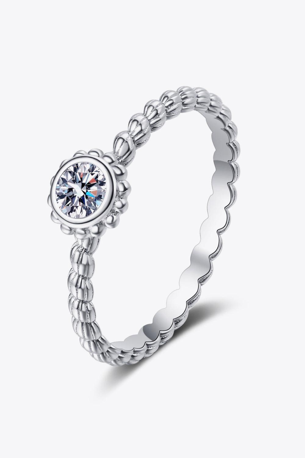 Moissanite Rhodium-Plated Ring Carauana Store