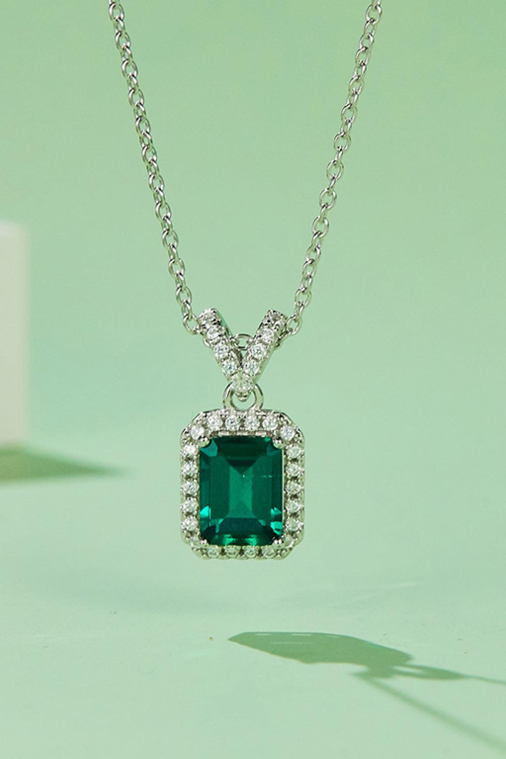 Adored 1.25 Carat Lab-Grown Emerald Pendant Necklace Carauana Store