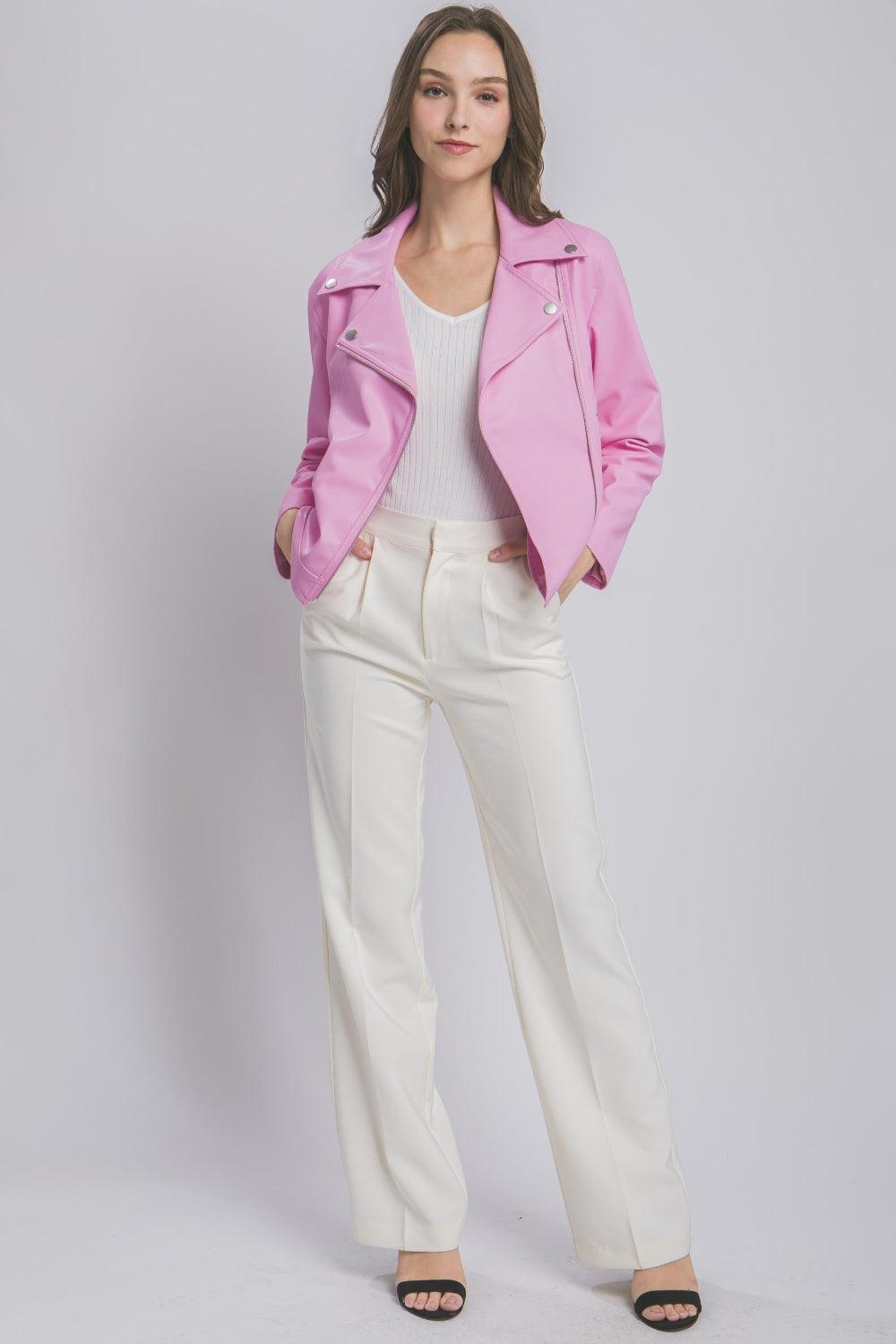LOVE TREE Collared Neck Zip Up Jacket Carauana Store