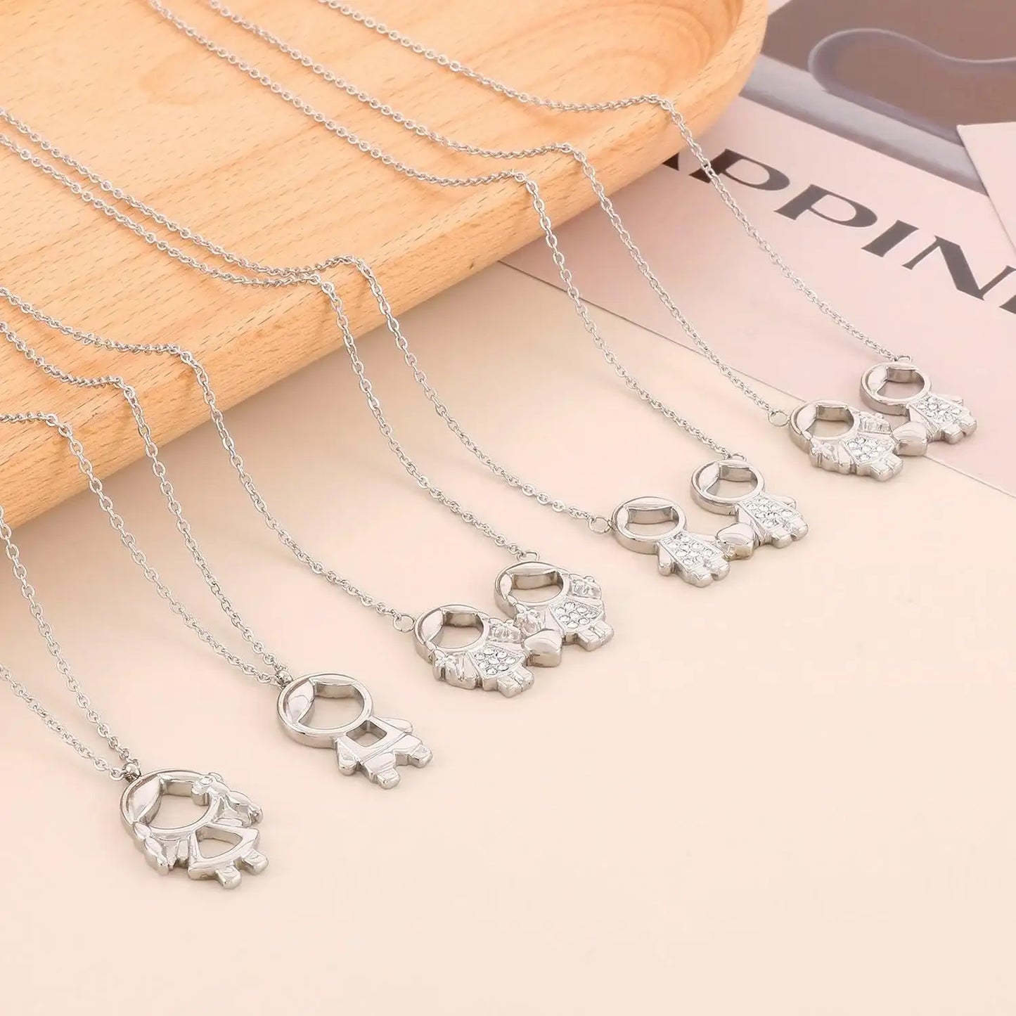 Pendant Rhinestone Stainless Steel Necklace CaRaUaNa Fashion