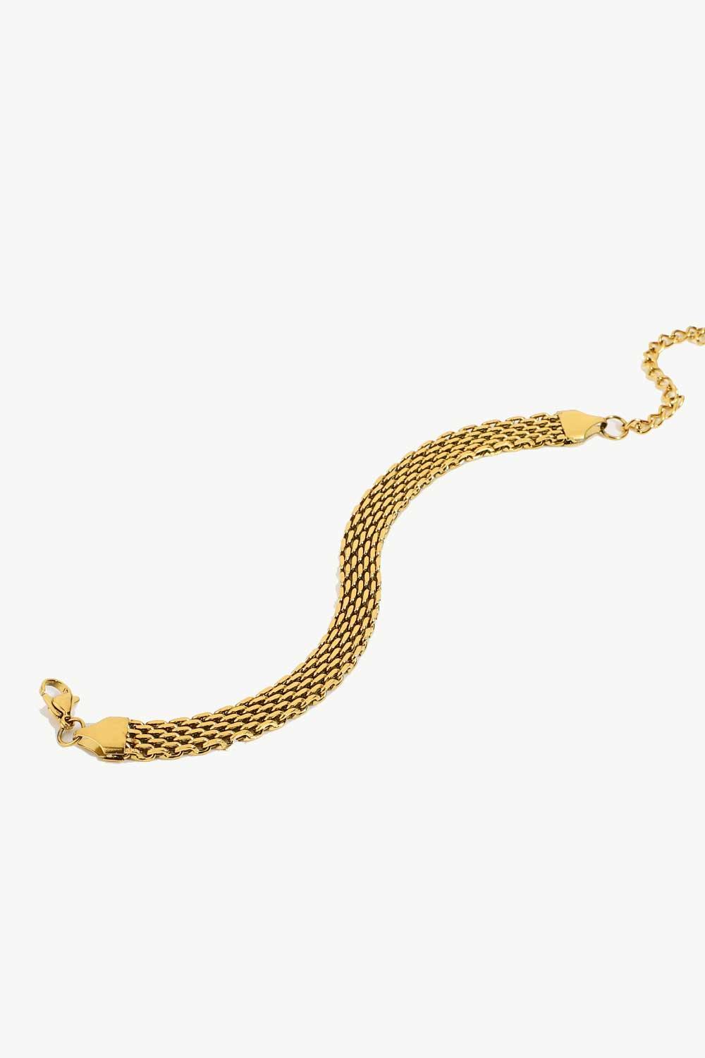 18K Gold-Plated Wide Chain Bracelet Carauana Store