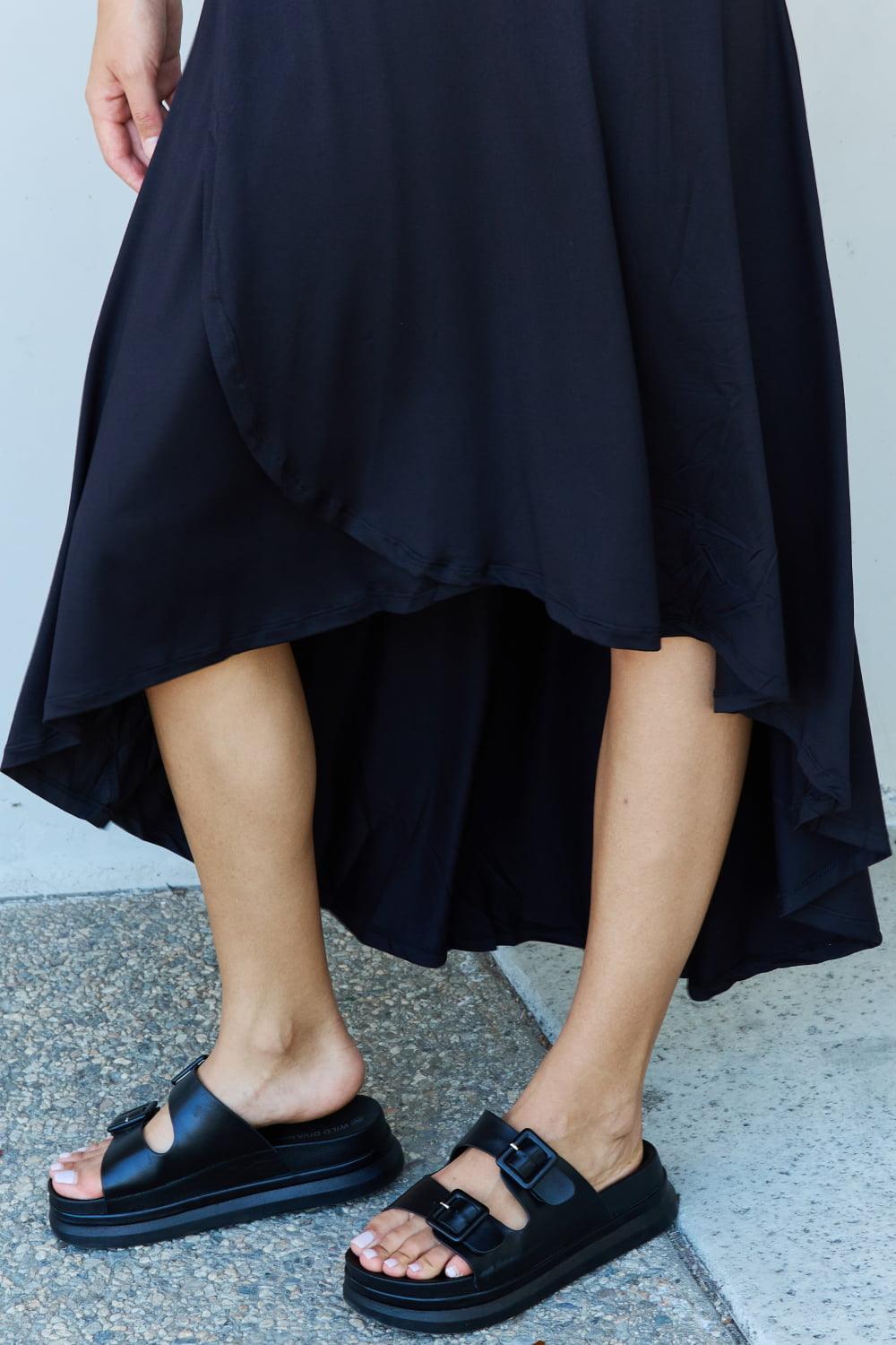 Ninexis First Choice High Waisted Flare Maxi Skirt in Black Carauana Store