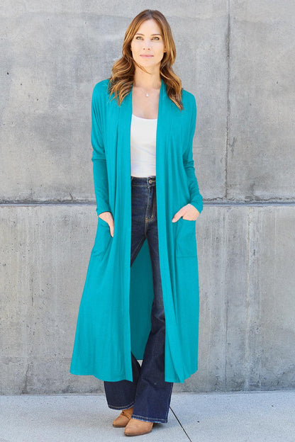 Basic Bae Full Size Open Front Long Sleeve Cover Up Carauana Store