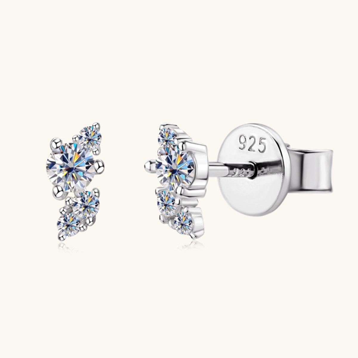 925 Sterling Silver Moissanite Stud Earrings Carauana Store