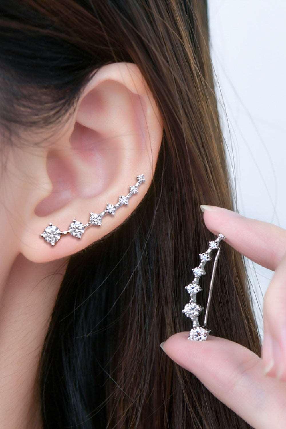 1.9 Carat Moissanite 925 Sterling Silver Earrings Carauana Store