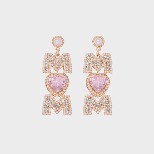 MOM Pearl Rhinestone Alloy Earrings Carauana Store