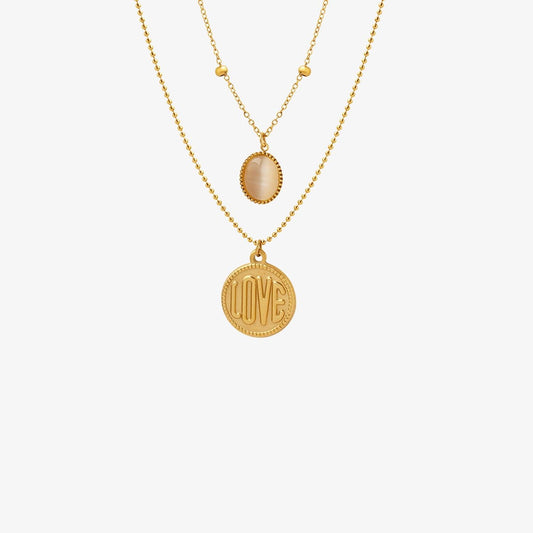 Titanium Steel Double-Layered Necklace Carauana Store
