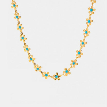 Titanium Steel Drip Oil Flower Necklace Carauana Store