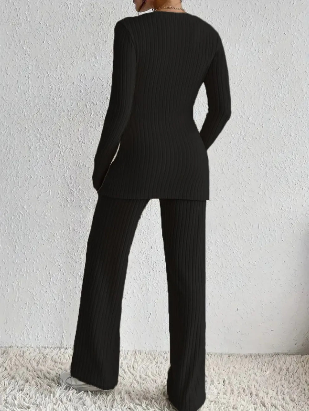 Surplice Long Sleeve Top and Pants Set Carauana Store