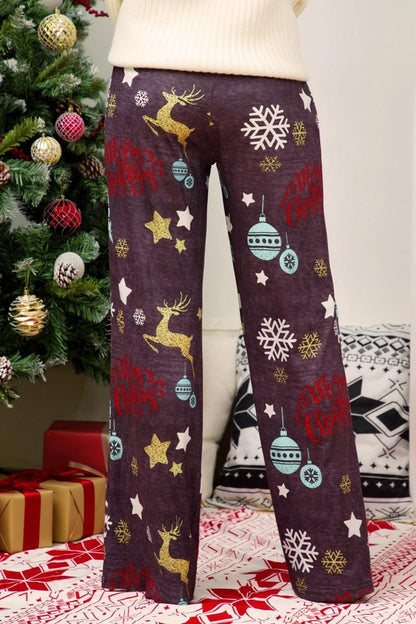 Christmas Straight Leg Pants CaRaUaNa Fashion