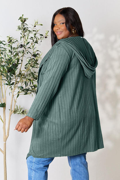 Basic Bae Full Size Hooded Sweater Cardigan Carauana Store
