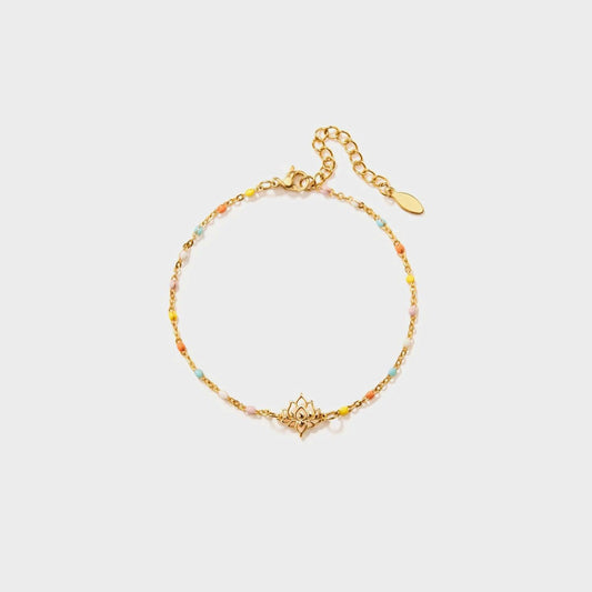 Lotus Shape 18K Gold-Plated Bead Bracelet Carauana Store