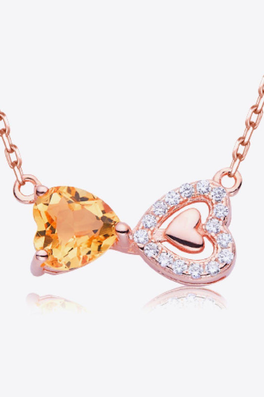 Citrine Heart 925 Sterling Silver Necklace Carauana Store