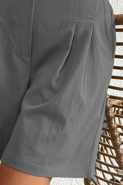 High Waist Shorts with Pockets CaRaUaNa Fashion