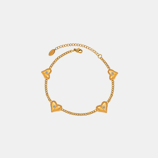 Titanium Steel Zircon Heart Bracelet Carauana Store