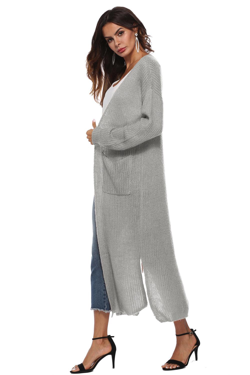 Long Sleeve Open Front Buttoned Cardigan Carauana Store