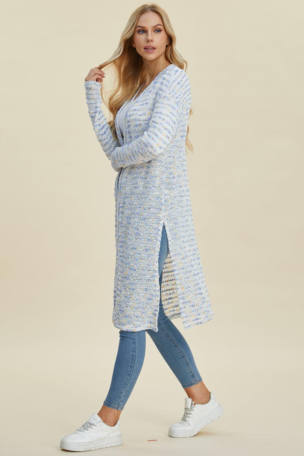Double Take Full Size Open Front Longline Cardigan Carauana Store