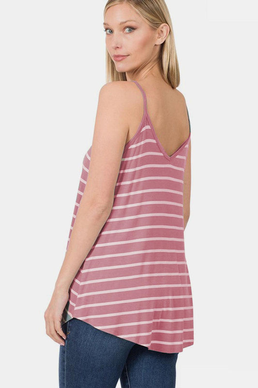 Zenana Striped Curved Hem Cami Carauana Store