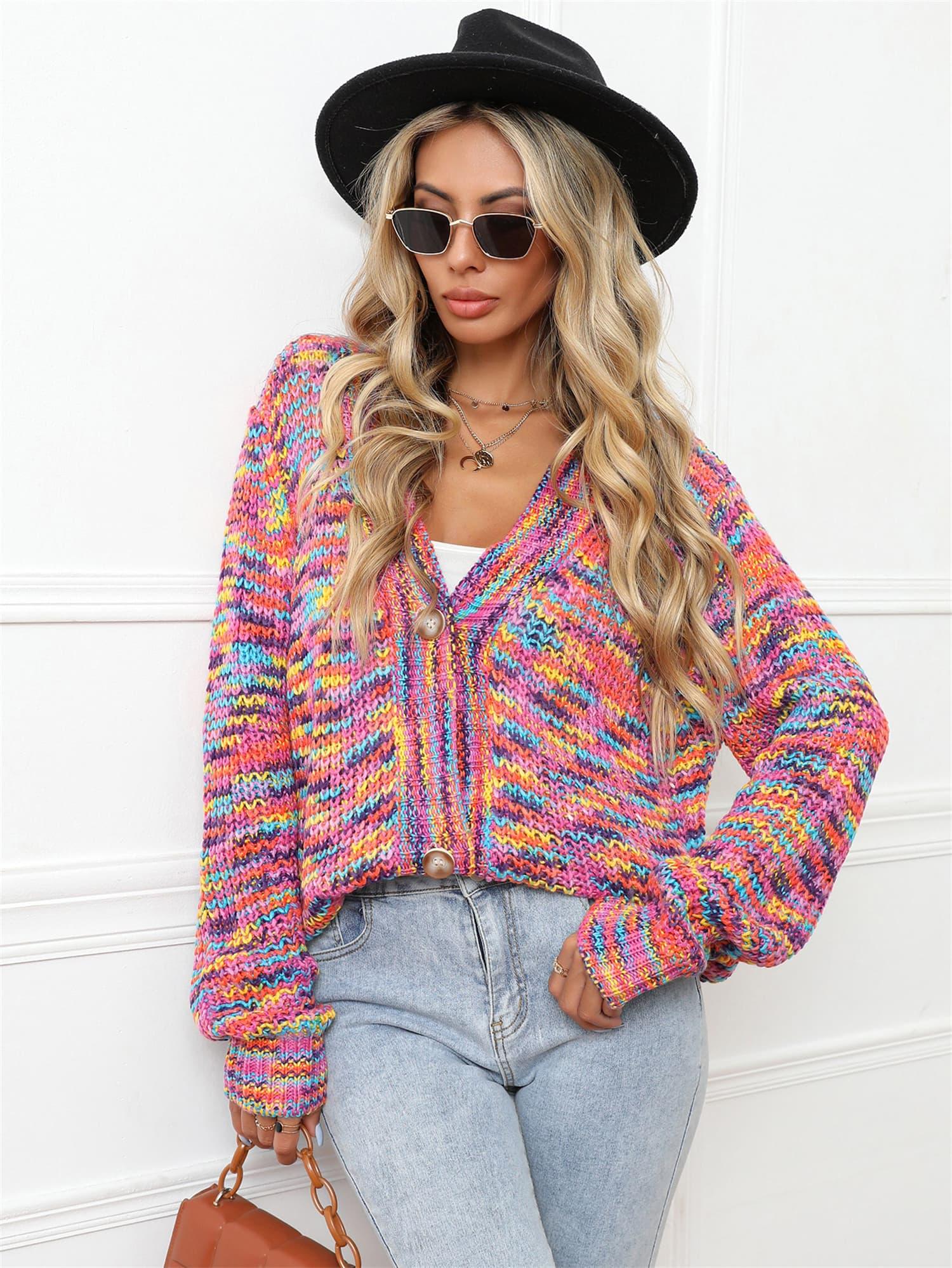 Angel Wings V-Neck Long Sleeve Cardigan Carauana Store