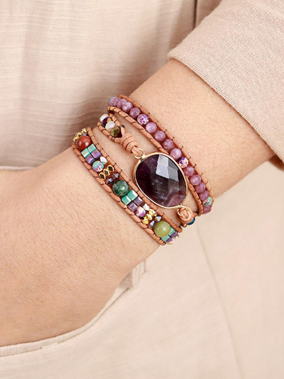 Triple-Layer Amethyst Bracelet Carauana Store