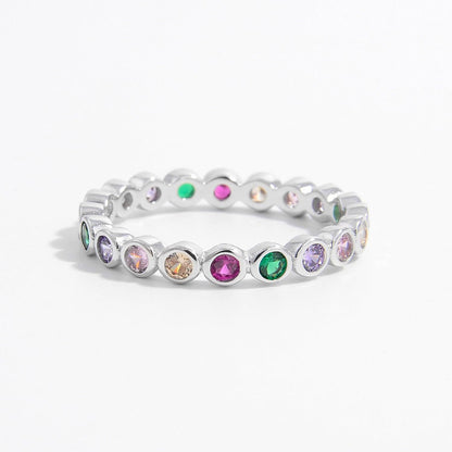 925 Sterling Silver Contrast Zircon Ring Carauana Store