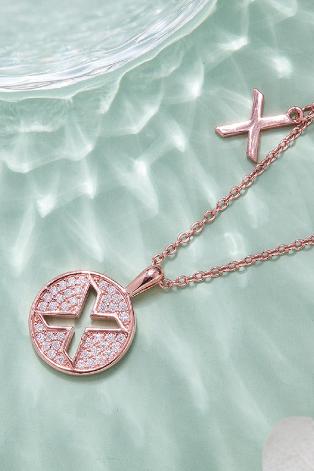Moissanite U to Z Pendant Necklace Carauana Store