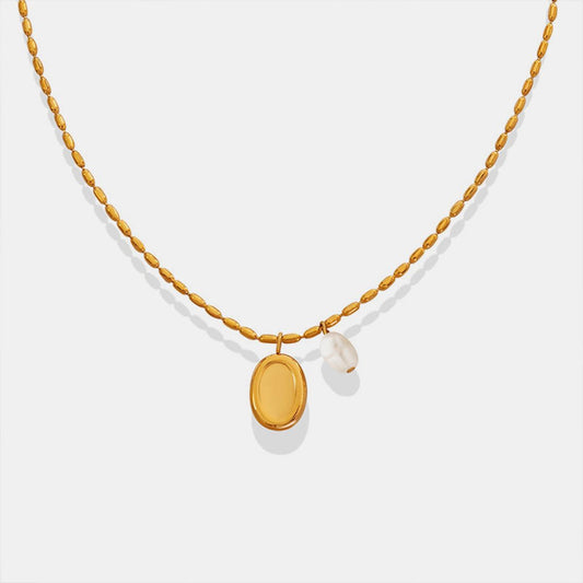 Titanium Steel Freshwater Pearl Pendant Necklace Carauana Store