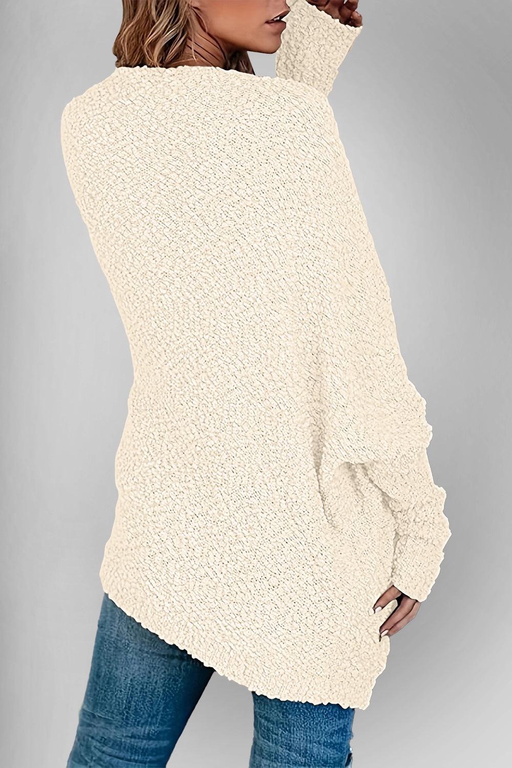 Double Take Pocketed Open Front Long Sleeve Cardigan Carauana Store