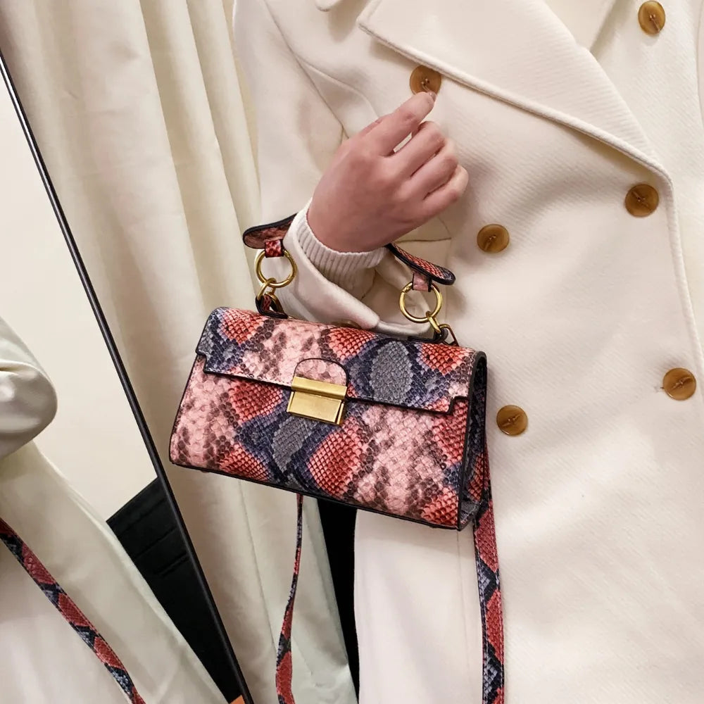 PU Leather Snakeskin Print Crossbody Bag Carauana Store