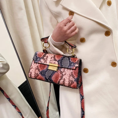 PU Leather Snakeskin Print Crossbody Bag Carauana Store
