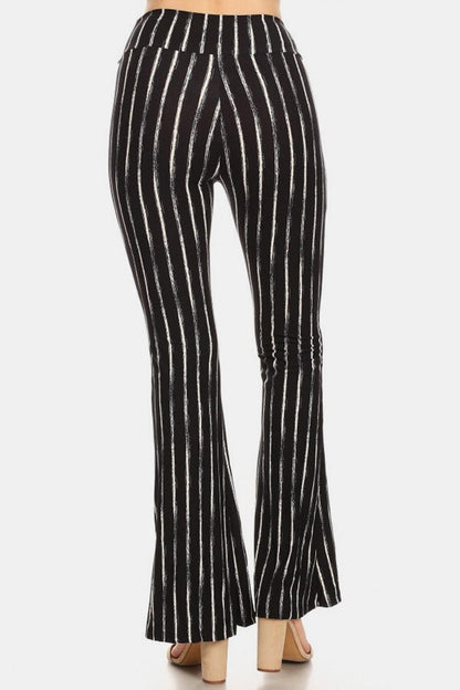 Leggings Depot Striped High Waist Flare Pants Carauana Store