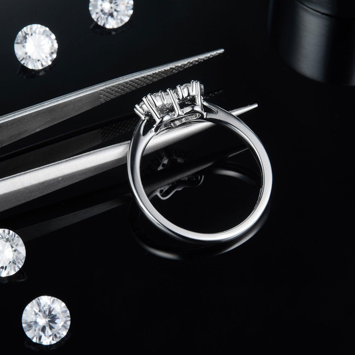 Moissanite 925 Sterling Silver Heart Ring Carauana Store