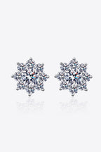 1 Carat Moissanite 925 Sterling Silver Flower Earrings Carauana Store