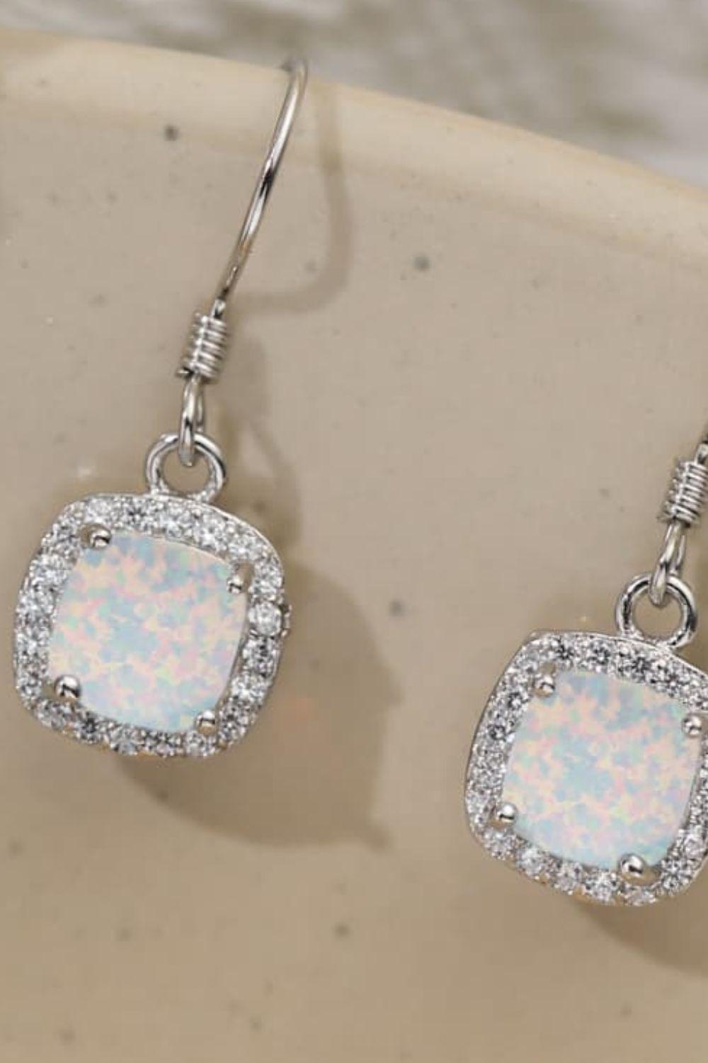 Opal Square Drop Earrings Carauana Store