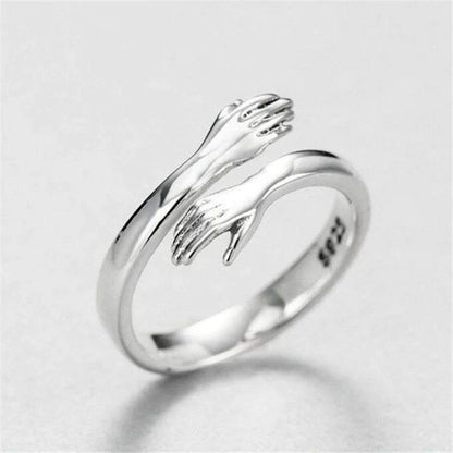 Hug Shape 925 Sterling Silver Bypass Ring Carauana Store