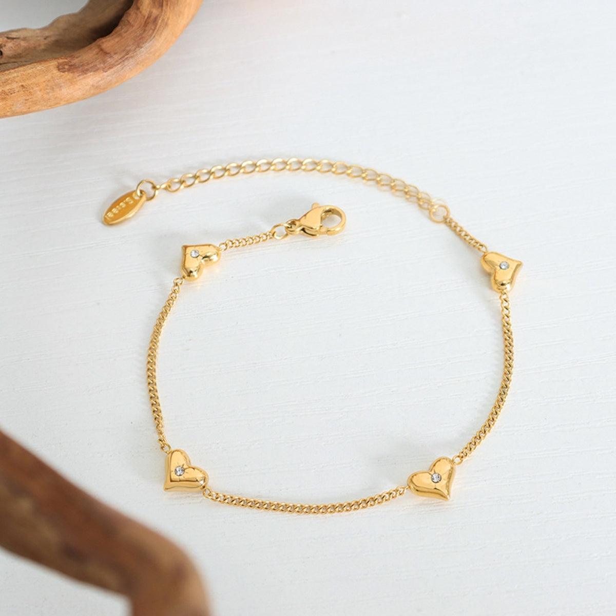 Titanium Steel Zircon Heart Bracelet Carauana Store