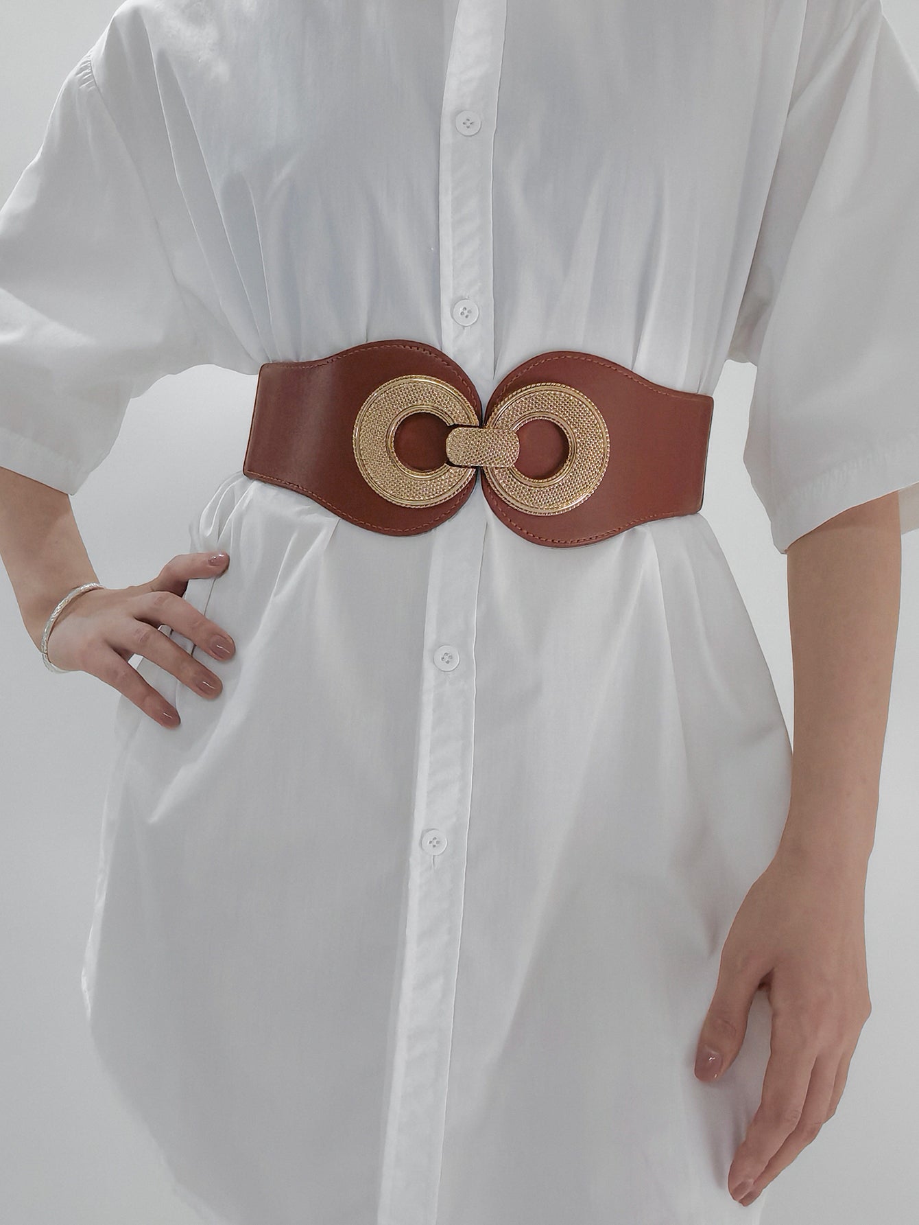 Alloy Buckle Elastic PU Belt Carauana Store