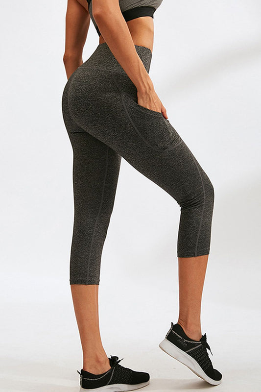 Slim Fit Wide Waistband Active Leggings with Pockets Carauana Store