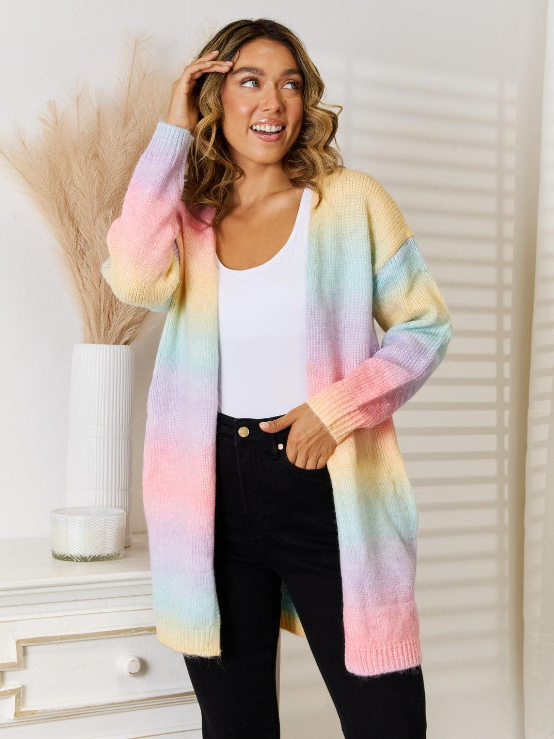 Angel Wings Full Size Gradient Open Front Cardigan Carauana Store