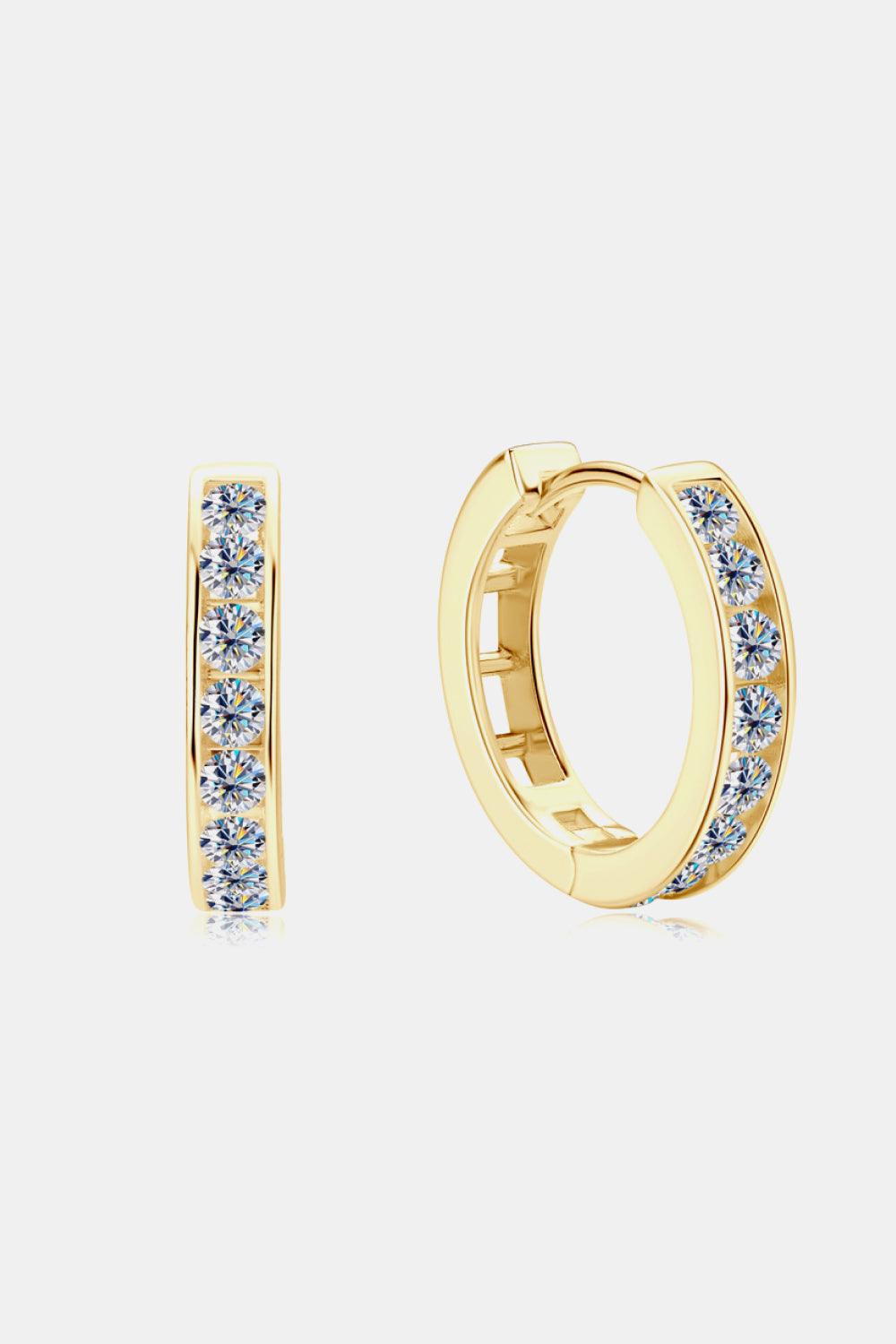 Moissanite 925 Sterling Silver Huggie Earrings Carauana Store