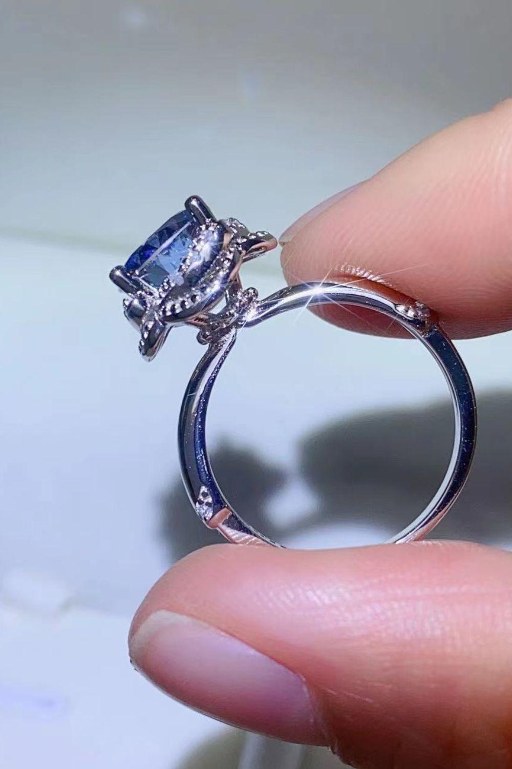 2 Carat Moissanite Contrast 925 Sterling Silver Ring Carauana Store
