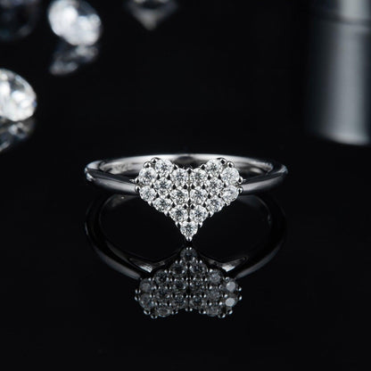 Moissanite 925 Sterling Silver Heart Ring Carauana Store