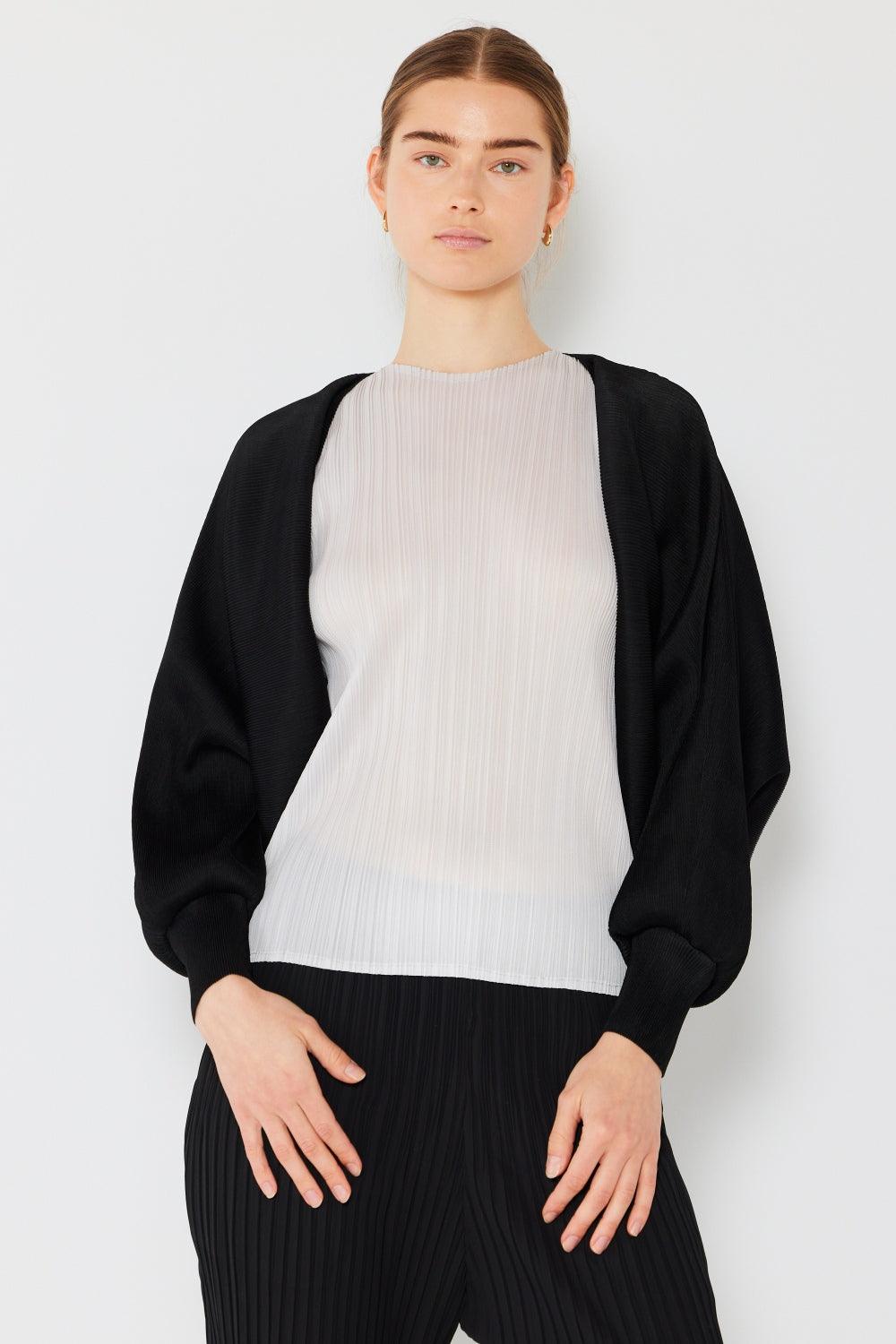 Marina West Swim Rib Pleated Puff Sleeve Bolero Cardigan Carauana Store