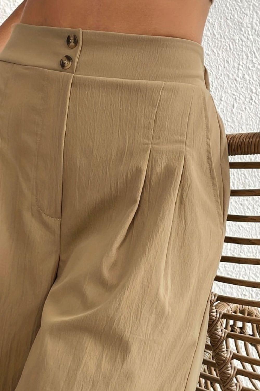 High Waist Shorts with Pockets CaRaUaNa Fashion