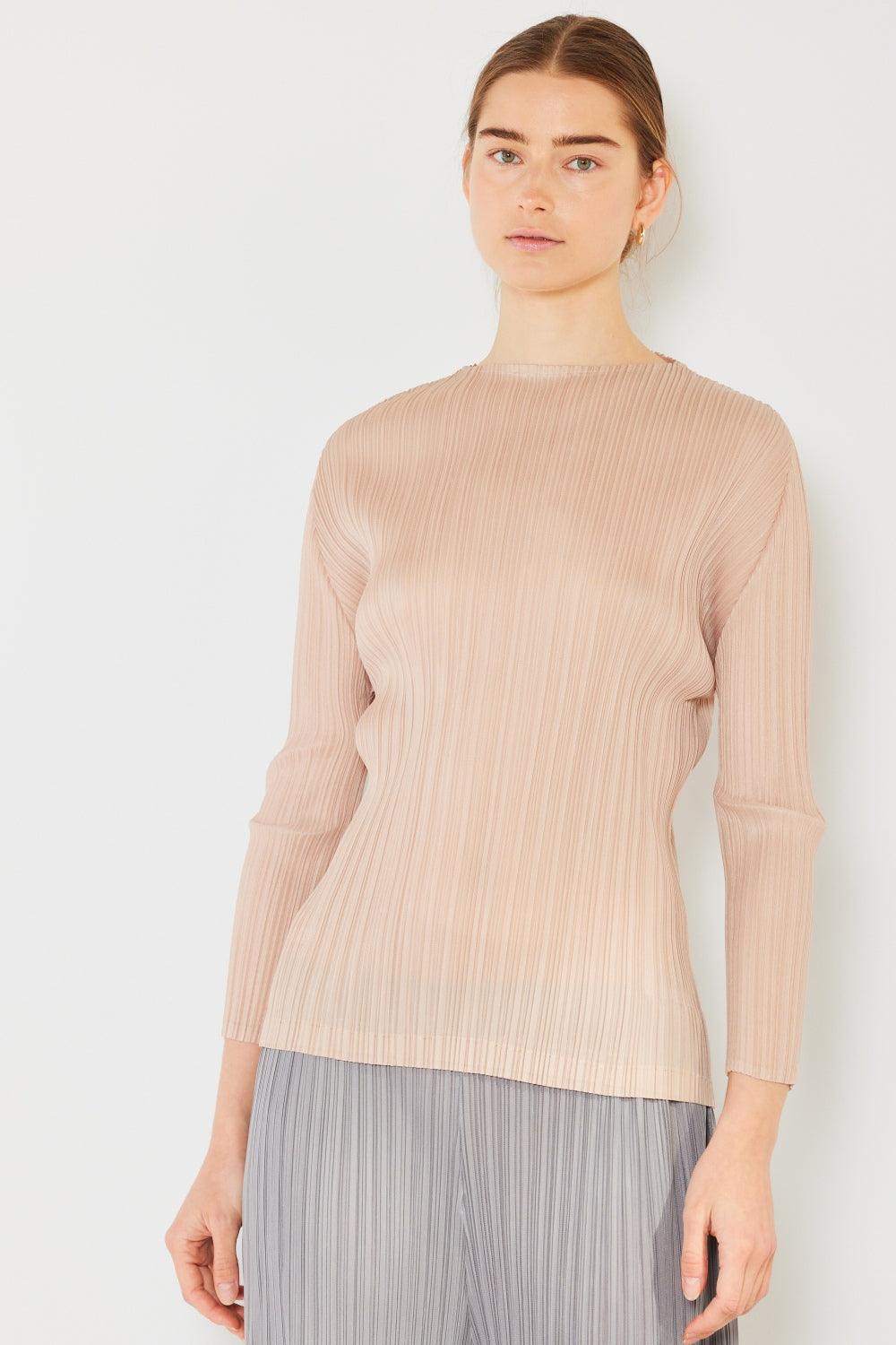 Marina West Swim Pleated Long Sleeve Boatneck Top Carauana Store