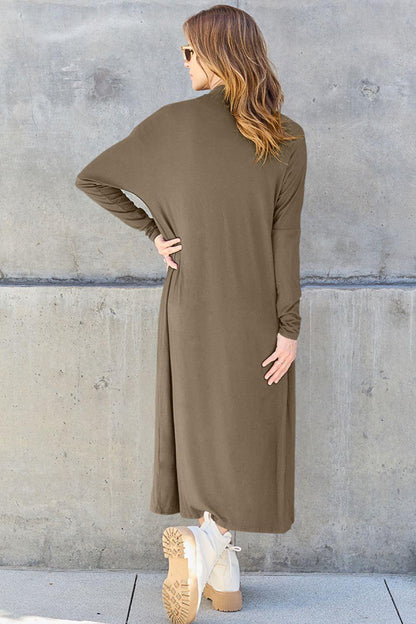 Basic Bae Full Size Open Front Long Sleeve Cover Up Carauana Store