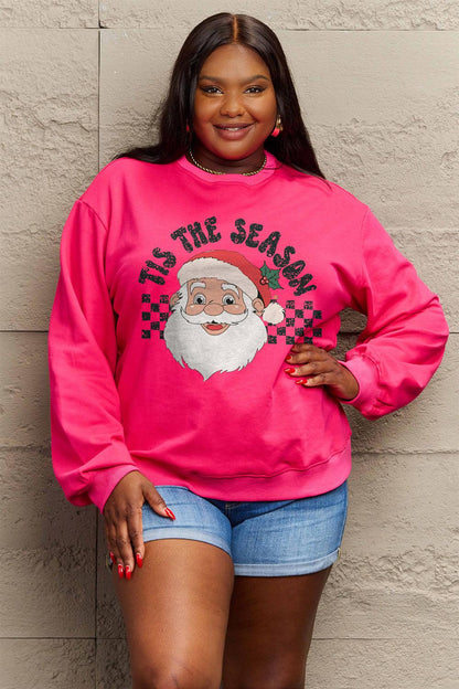 Simply Love Full Size Santa Graphic Long Sleeve Sweatshirt Carauana Store