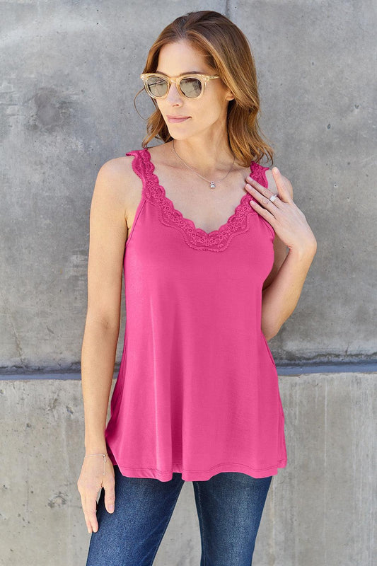 Basic Bae Full Size Lace Detail V-Neck Cutout Cami Carauana Store