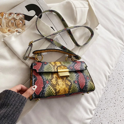 PU Leather Snakeskin Print Crossbody Bag Carauana Store