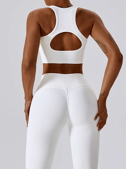 Basic Bae Cutout Racerback Active Tank Carauana Store